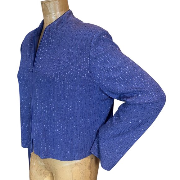 Alex Evenings Dressy Sparkle/Shimmer Statement Jacket Sz 18 Purple #222P - Picture 5 of 9